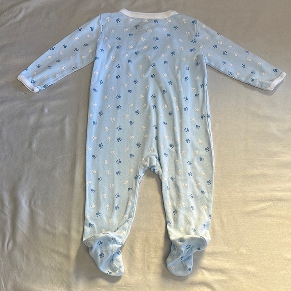 OshKosh B'gosh - Blue and White Footie One Piece Sleeper - Picture 3 of 3